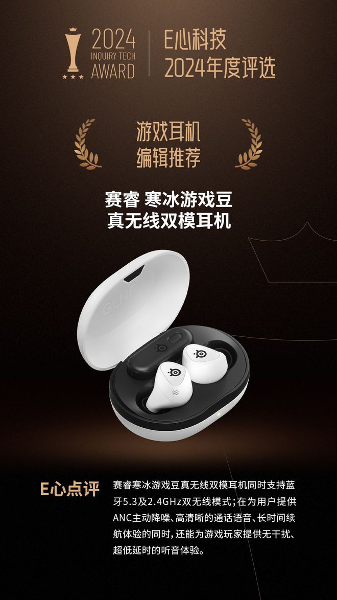 双模耳机荣获“耳机 编辑推荐”奖龙8游戏进入赛睿寒冰游戏豆真无线(图5)